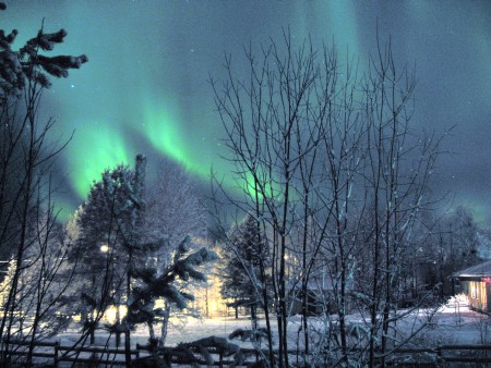 Nordlichter in Ruka in der Nähe von Kuusamo