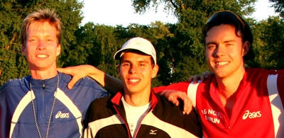 Carsten Schlangen, Franek Haschke und Jonas Stifel im Trainingslager in Zinnowitz